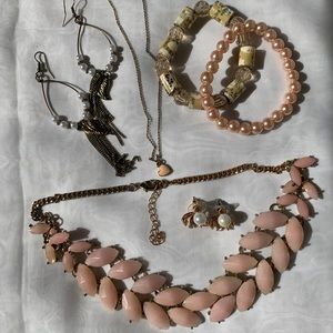 Pink and pearls jewelry